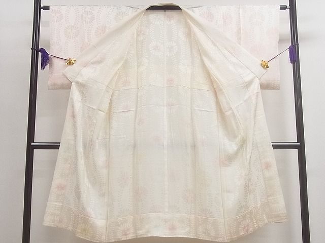 平和屋着物■上質な長襦袢 無双仕立て 立涌草花地紋 逸品 CAAE2642ev