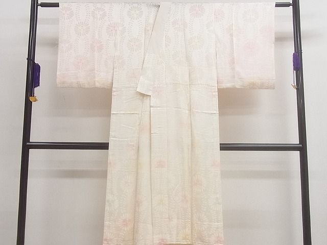 平和屋着物■上質な長襦袢 無双仕立て 立涌草花地紋 逸品 CAAE2642ev