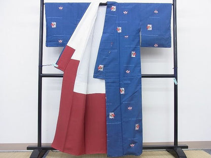 平和屋着物■上質な紬 色紙花文 逸品 BAAF3339ct