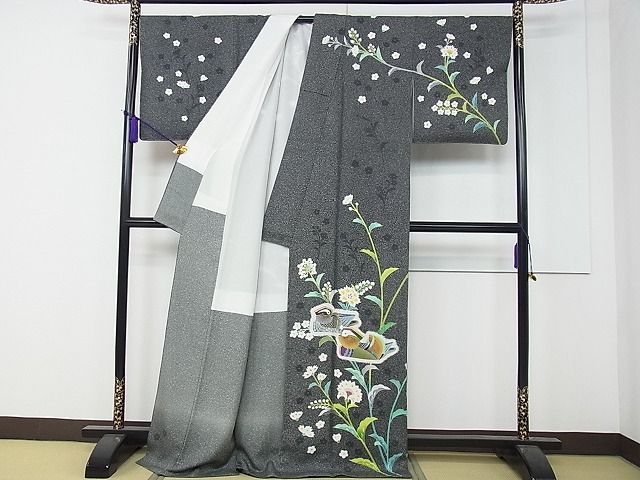 期間限定セール40％off●極上　人間国宝　羽田登喜男　TOKIOetTOKI　訪問着　鴛鴦　たたき染め　金彩　逸品　未使用　CZAA0460s4