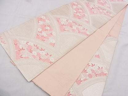 平和屋着物◎六通柄袋帯 唐織 地紙撫子文 金銀糸 逸品 BAAE9365hz