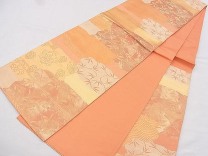 平和屋着物◎六通柄袋帯 笹蔓 金糸 逸品 BAAE9373hz