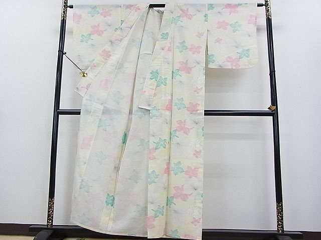 平和屋着物■夏物　小紋　舞花文　洗える着物　DAAE3308fe