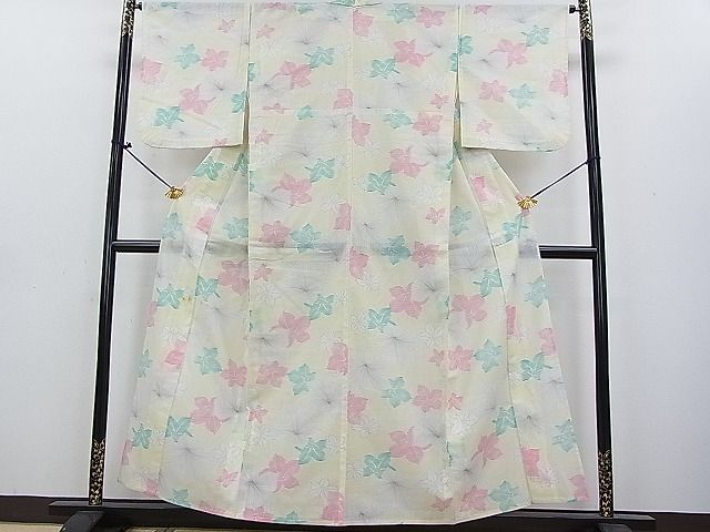 平和屋着物■夏物　小紋　舞花文　洗える着物　DAAE3308fe