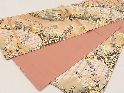 平和屋着物◎六通柄袋帯 草花文 金銀糸 逸品 CAAE3872ku