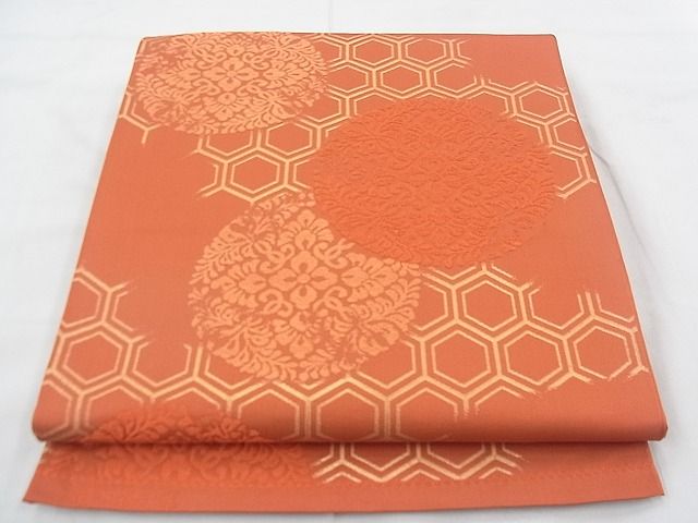 平和屋着物◎六通柄袋帯 唐織 亀甲華文彩 逸品 BAAF0526jm