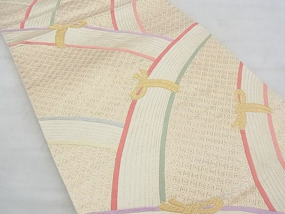 平和屋着物◎六通柄袋帯 唐織 籬花文 金糸 逸品 BAAF0528jm