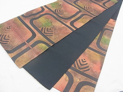 平和屋着物◎六通柄袋帯 幾何学文様 逸品 BAAF0532jm