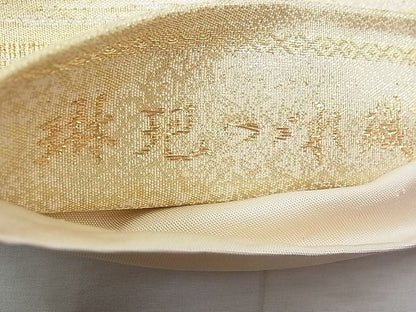 平和屋着物◎六通柄袋帯 琳巴つづれ織 霞文 金糸 逸品 BAAF0555jm