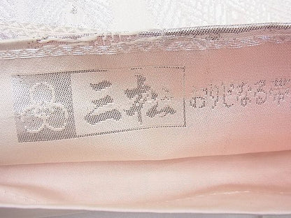 平和屋着物◎六通柄袋帯 扇面孔雀花文 金銀糸 逸品 BAAF0564jm