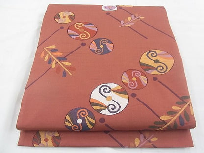 平和屋着物◎六通柄袋帯 花丸文 逸品 BAAF0566jm