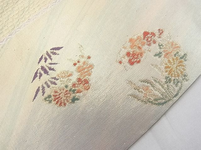 平和屋着物◎六通柄袋帯 霞文 金糸 引箔 逸品 BAAF0582jm