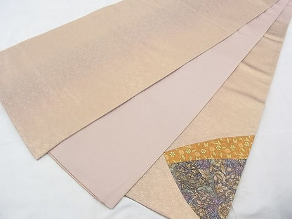 平和屋着物◎太鼓柄袋帯 切嵌花蝶文 金糸 逸品 BAAF0804jm