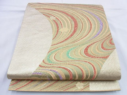 平和屋着物◎六通柄袋帯 流水文 逸品 BAAF0820jm