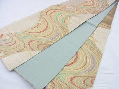平和屋着物◎六通柄袋帯 流水文 逸品 BAAF0820jm