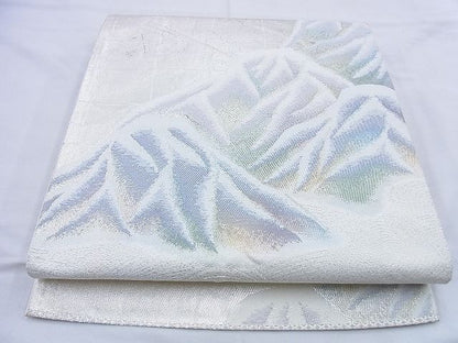 平和屋着物◎六通柄袋帯 風景文 銀糸 逸品 BAAF0826jm