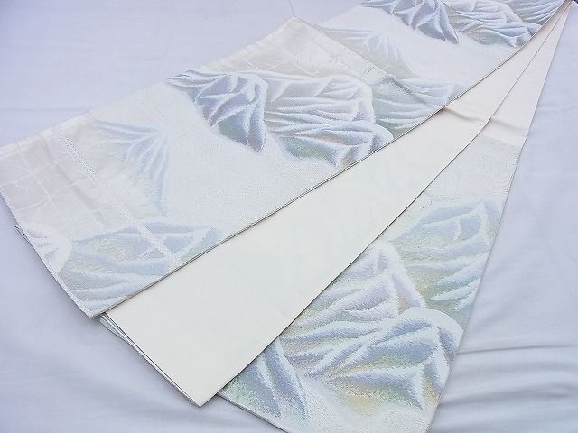平和屋着物◎六通柄袋帯 風景文 銀糸 逸品 BAAF0826jm