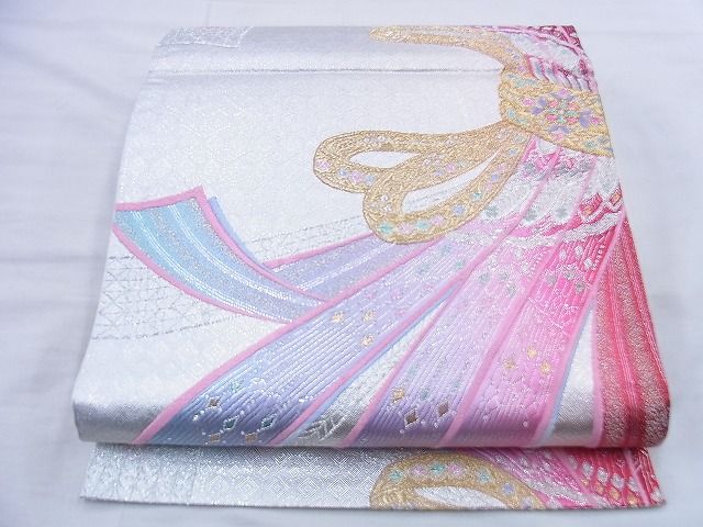 平和屋着物◎六通柄袋帯 束ね熨斗花文 金銀糸 逸品 BAAF0848jm