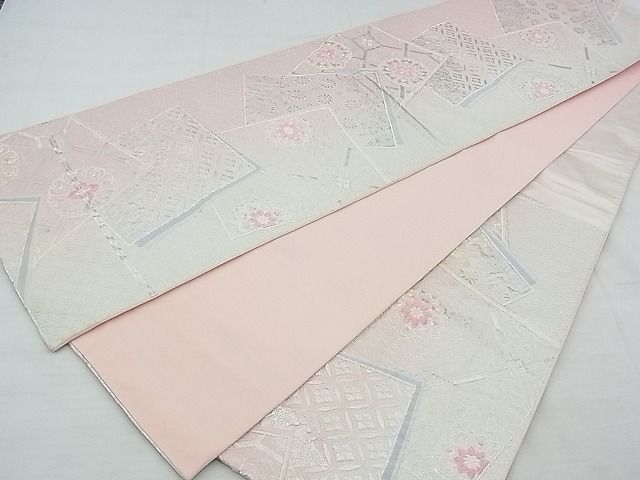 平和屋着物◎六通柄袋帯 唐織 色紙重ね吉祥花文 金糸 逸品 BAAE9683ns