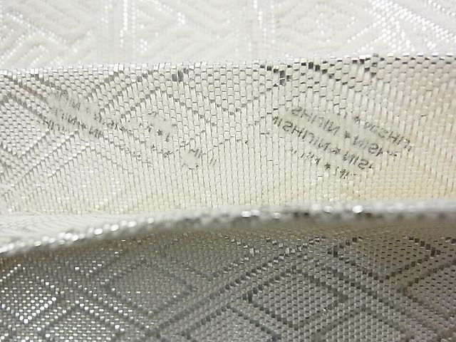 平和屋着物◎西陣 佐賀錦 全通柄袋帯 檜扇文 銀糸 逸品 BAAE9687ns