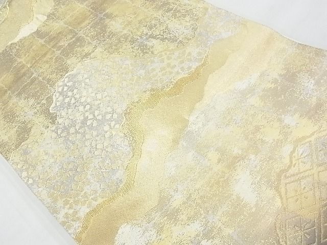 平和屋着物◎六通柄袋帯 道長花文 金糸 逸品 BAAE9702ns