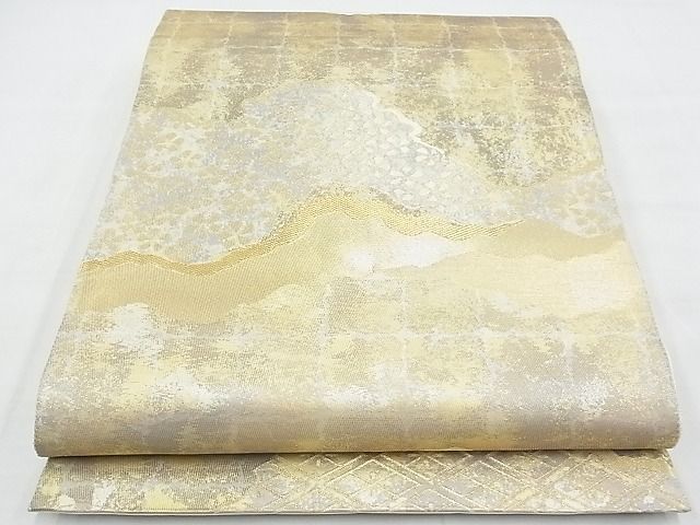平和屋着物◎六通柄袋帯 道長花文 金糸 逸品 BAAE9702ns