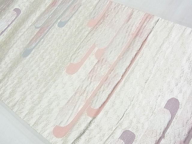 平和屋着物◎六通柄袋帯 エ霞文様 金銀糸 逸品 BAAE9706ns