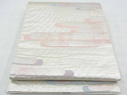 平和屋着物◎六通柄袋帯 エ霞文様 金銀糸 逸品 BAAE9706ns