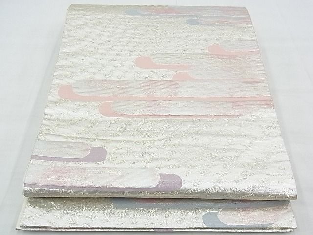 平和屋着物◎六通柄袋帯 エ霞文様 金銀糸 逸品 BAAE9706ns