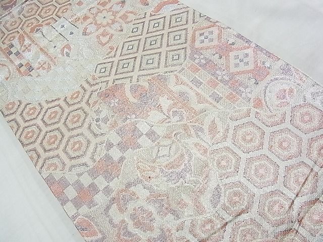 平和屋着物◎新佐賀錦 六通柄袋帯 花鳥文 金銀糸 逸品 BAAE9726ns