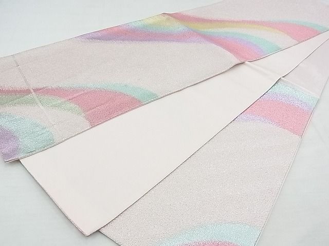 平和屋着物◎六通柄袋帯 霞文 銀彩 逸品 BAAE9739ns