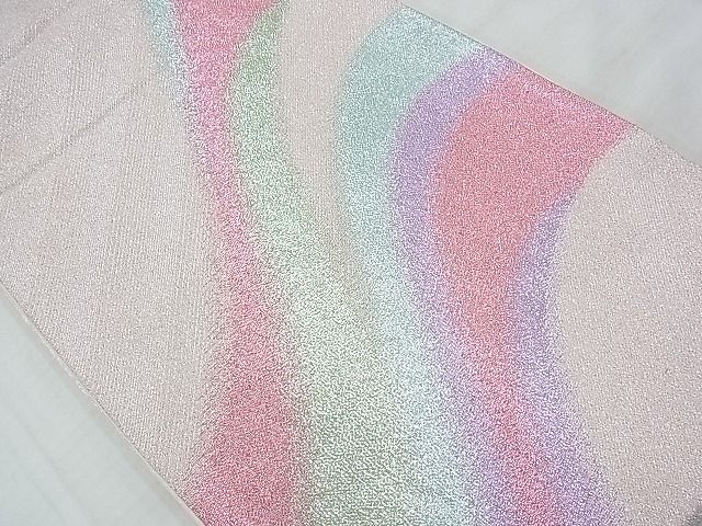 平和屋着物◎六通柄袋帯 霞文 銀彩 逸品 BAAE9739ns