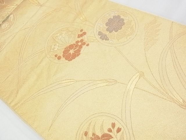 平和屋着物◎六通柄袋帯 花丸文 金銀糸 逸品 BAAE9745ns