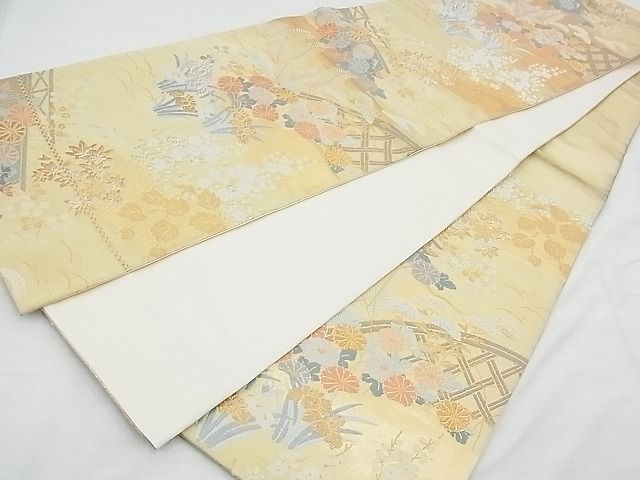平和屋着物◎六通柄袋帯 唐織 嵯峨野春秋 金銀糸 逸品 BAAE9758ns
