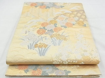 平和屋着物◎六通柄袋帯 唐織 嵯峨野春秋 金銀糸 逸品 BAAE9758ns