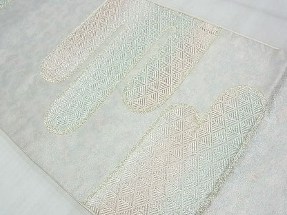 平和屋着物◎六通柄袋帯 エ霞文様 金銀糸 逸品 BAAE9761ns