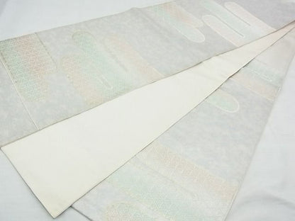 平和屋着物◎六通柄袋帯 エ霞文様 金銀糸 逸品 BAAE9761ns