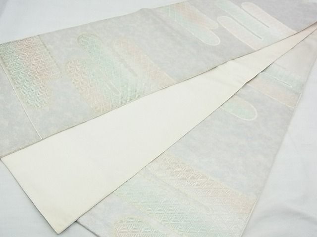 平和屋着物◎六通柄袋帯 エ霞文様 金銀糸 逸品 BAAE9761ns