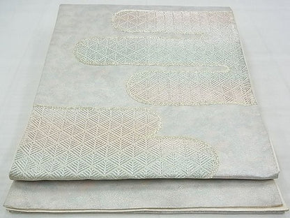 平和屋着物◎六通柄袋帯 エ霞文様 金銀糸 逸品 BAAE9761ns