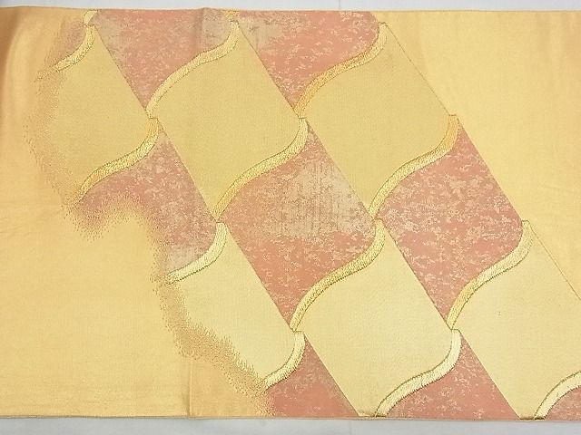平和屋着物◎太鼓柄袋帯 変わり市松文様 金糸 逸品 BAAE9765ns