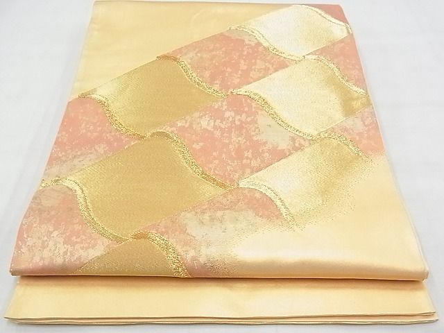 平和屋着物◎太鼓柄袋帯 変わり市松文様 金糸 逸品 BAAE9765ns