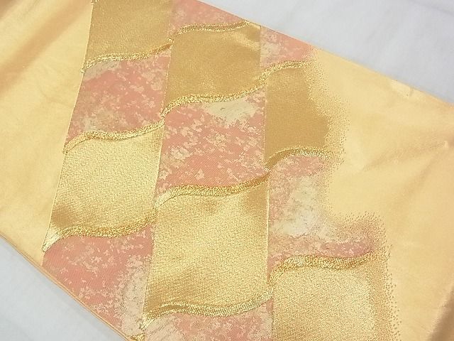 平和屋着物◎太鼓柄袋帯 変わり市松文様 金糸 逸品 BAAE9765ns