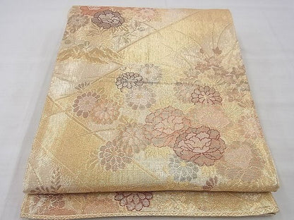平和屋着物◎佐賀錦 六通柄袋帯 松皮菱花文 金糸 逸品 BAAE9769ns