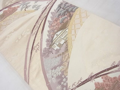 平和屋着物◎西陣 六通柄袋帯 唐織 鷹ケ峰 巧芸箔 逸品 BAAE9780ns