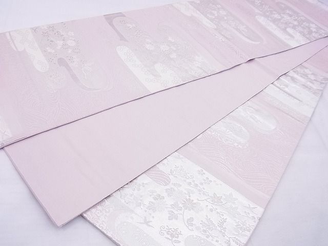 平和屋着物◎六通柄袋帯 唐織 エ霞花文 金銀糸 逸品 BAAE9782ns