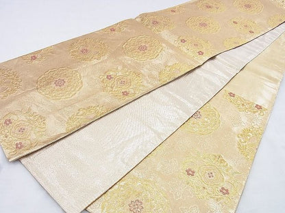 平和屋着物◎佐賀錦 六通柄袋帯 正倉院花文 金糸 逸品 BAAF7031ns