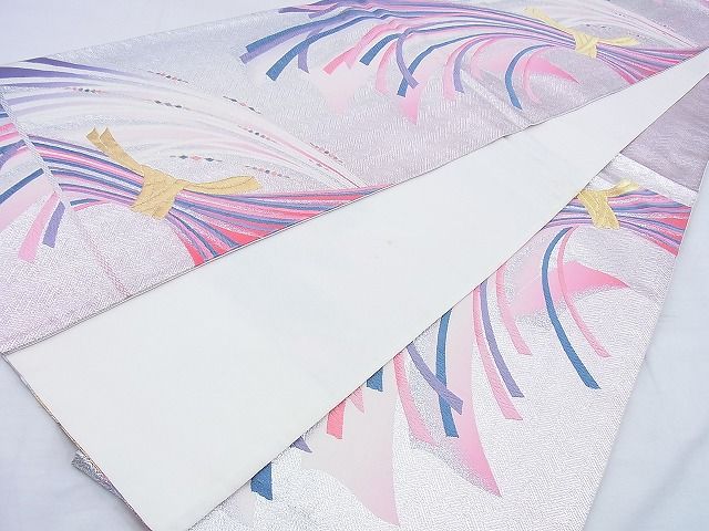 平和屋着物◎六通柄袋帯 唐織 束ね熨斗文 金銀糸 逸品 BAAF7036ns