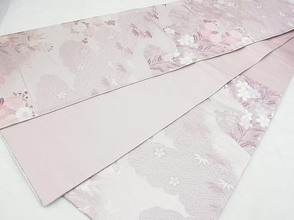 平和屋着物◎六通柄袋帯 唐織 道長草花文 銀糸 逸品 BAAF7101ns