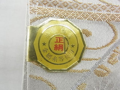 平和屋着物◎六通柄袋帯 立波花文 金銀糸 逸品 BAAF7117ns