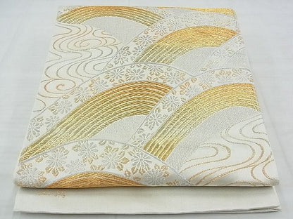 平和屋着物◎六通柄袋帯 立波花文 金銀糸 逸品 BAAF7117ns
